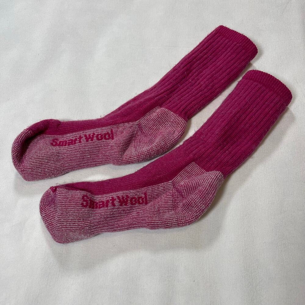 Smartwool Women’s Merino Wool Ribbed Crew Socks Pink Magenta 1 Pair